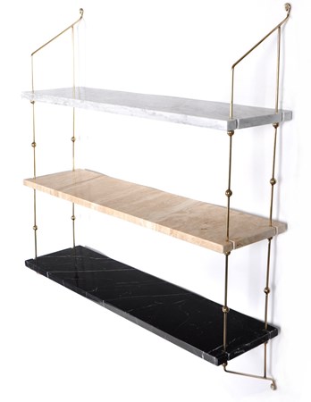 Morse shelve hylla Carrara/Sand/Black/Brass - OX DENMARQ - bild