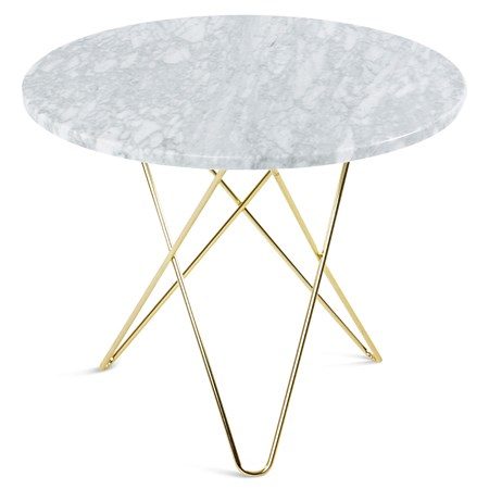 O Table Matbord Mässing/Vit Marmor Ø80 - OX DENMARQ - bild