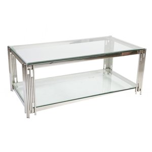 Prato soffbord 130 - Krom/glas - Glasbord