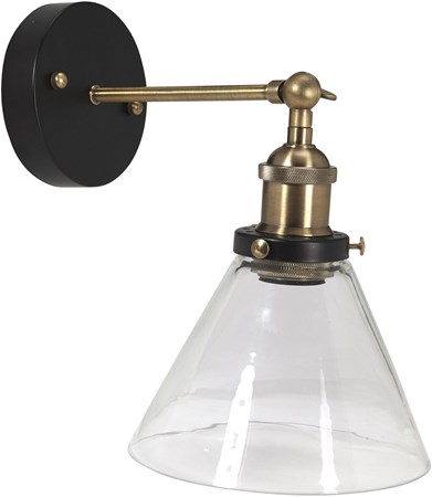 Lambda Vägglampa Svart/mäss Klar 18cm - PR Home - bild