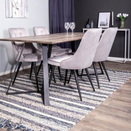 Bild på Matgrupp Manchester bord och 4 st Valleta stolar - Venture Home