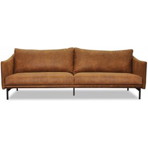 Harpan 3-sits soffa - Cognac Ecoläder + Matt- och textilrengöring - 3-sits soffor