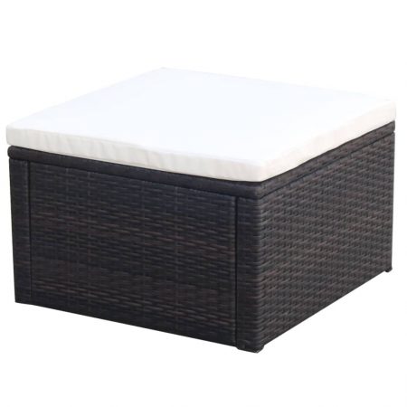 Bild på vidaXL Fotpall ottoman 53x53x30 cm konstrotting brun