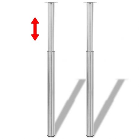 Bild på vidaXL 2 Teleskopiska bordsben i borstad nickel 710 mm-1100 mm