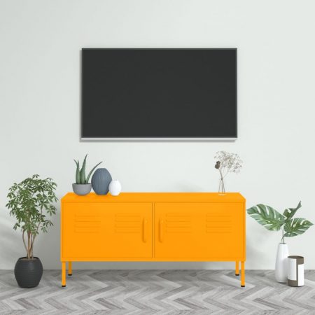 Bild på vidaXL Tv-bänk senapsgul 105x35x50 cm stål