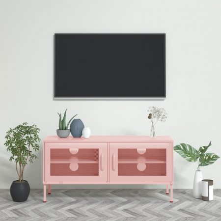 Bild på vidaXL Tv-bänk pink 105x35x50 cm stål