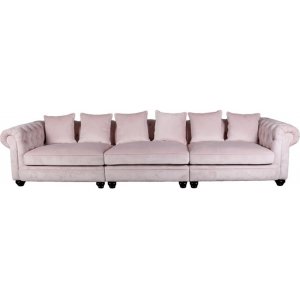 Chesterfield Sir Nelson XL 362 cm - Rosa sammet - 3-sits soffor