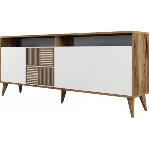 Milan skänk 180 cm - Valnöt/vit - Skänkar & Sideboards -Skänkar & Sideboards - Hyllor & Förvaring