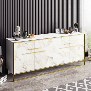 Polka skänk - Guld/vit - Skänkar & Sideboards -Skänkar & Sideboards - Hyllor & Förvaring