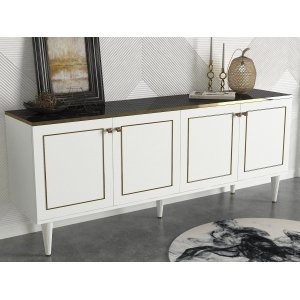 Ravenna skänk - Vit/guld/svart - Skänkar & Sideboards -Skänkar & Sideboards - Hyllor & Förvaring