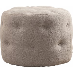 Respit sittpuff - Gråbeige teddy - Sittpuffar