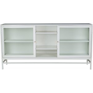 Revel sideboard 160 cm - Vit / glas - Skänkar & Sideboards -Skänkar & Sideboards - Hyllor & Förvaring