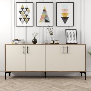 Kiev skänk 180 cm - Valnöt/cream - Skänkar & Sideboards -Skänkar & Sideboards - Hyllor & Förvaring