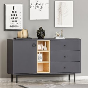 Naturel skänk - Antracit - Skänkar & Sideboards -Skänkar & Sideboards - Hyllor & Förvaring