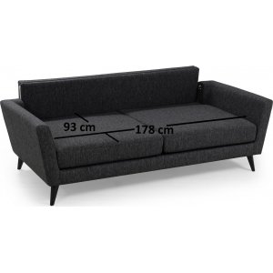 Mayorka 3-sits soffa - Mörkgrå - 3-sits soffor