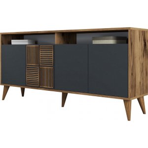 Milan skänk 160 cm - Valnöt/antracit - Skänkar & Sideboards -Skänkar & Sideboards - Hyllor & Förvaring