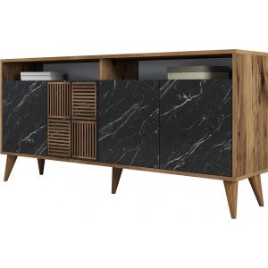 Milan skänk 160 cm - Valnöt/svart marmor - Skänkar & Sideboards -Skänkar & Sideboards - Hyllor & Förvaring