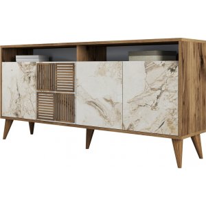 Milan skänk 160 cm - Valnöt/vit marmor - Skänkar & Sideboards -Skänkar & Sideboards - Hyllor & Förvaring