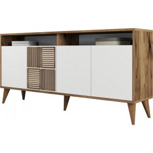 Milan skänk 160 cm - Valnöt/vit - Skänkar & Sideboards -Skänkar & Sideboards - Hyllor & Förvaring