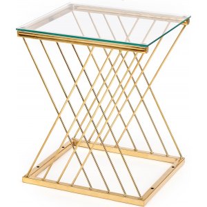 Moselle soffbord 45 x 39 cm - Guld - Glasbord