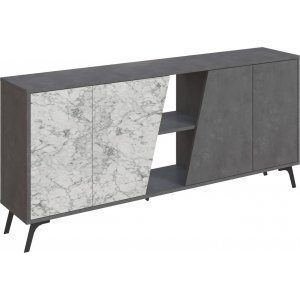 Fione skänk 180 cm - Grå/vit marmor - Skänkar & Sideboards -Skänkar & Sideboards - Hyllor & Förvaring