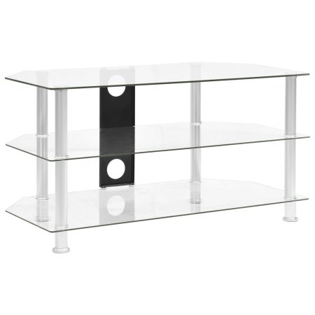 Bild på vidaXL TV-bänk transparent 96x46x50 cm härdat glas