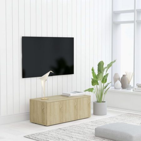 Bild på vidaXL TV-bänk sonoma-ek 80x34x30 cm spånskiva