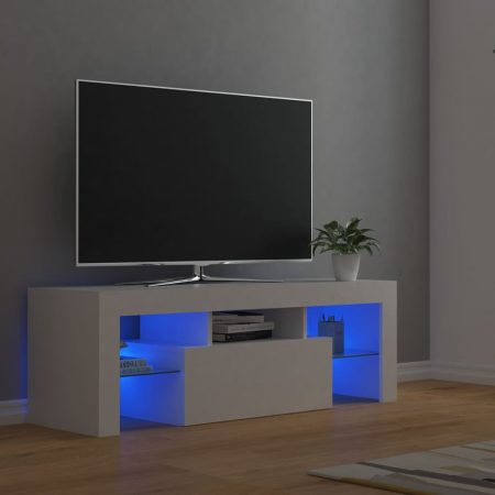 Bild på vidaXL TV-bänk med LED-belysning vit 120x35x40 cm