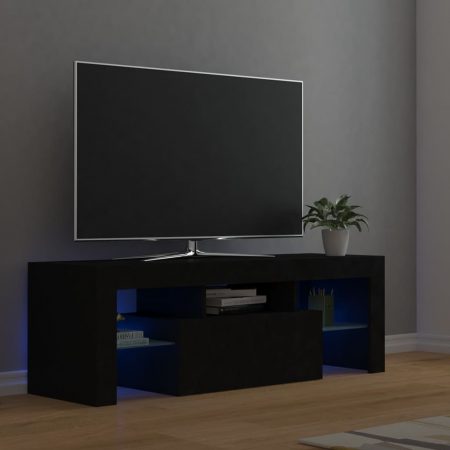 Bild på vidaXL TV-bänk med LED-belysning svart 120x35x40 cm