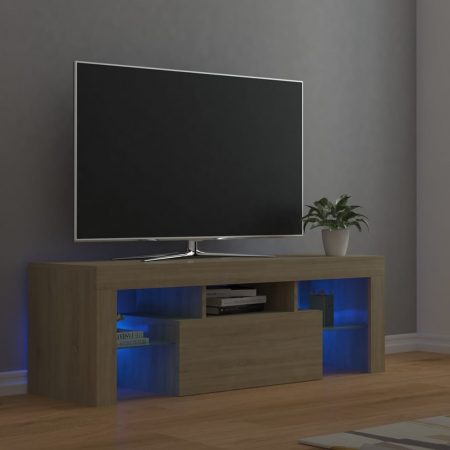 Bild på vidaXL TV-bänk med LED-belysning sonomaek 120x35x40 cm