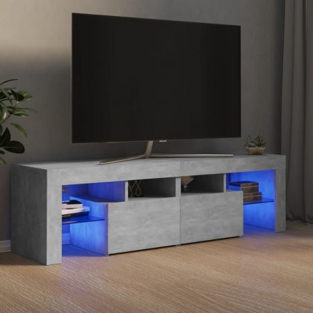 Bild på vidaXL Tv-bänk med LED-belysning betonggrå 140x36