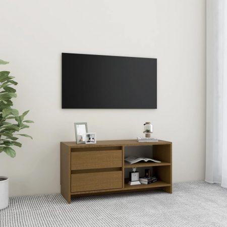 Bild på vidaXL TV-bänk honungsbrun 80x31x39 cm massiv furu