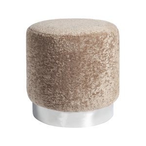 Furry sittpuff i teddy - Beige / Krom - Sittpuffar