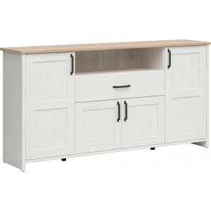 Loksa skänk 194 cm - Vit furu/ek - Skänkar & Sideboards -Skänkar & Sideboards - Hyllor & Förvaring