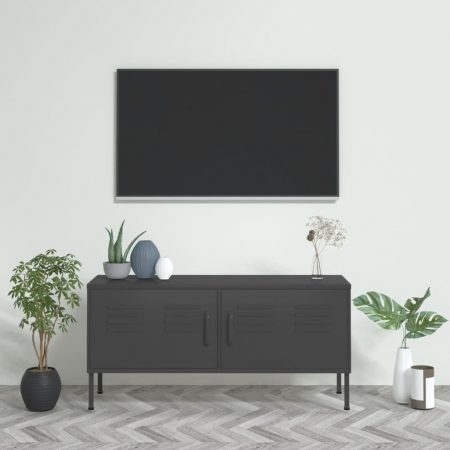 Bild på vidaXL Tv-bänk antracit 105x35x50 cm stål