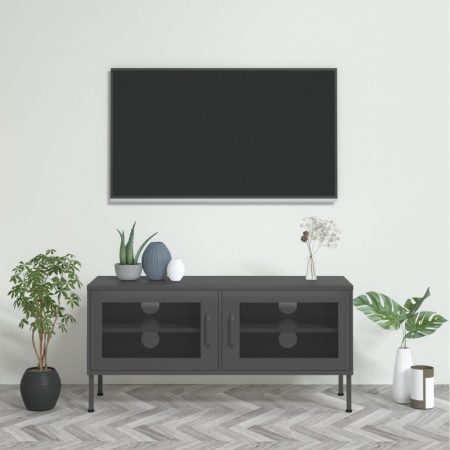 Bild på vidaXL Tv-bänk antracit 105x35x50 cm stål